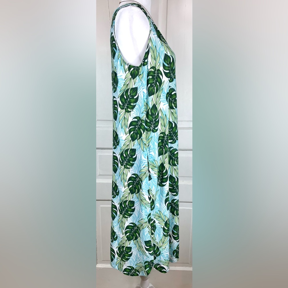 Tommy Bahama Sleepwear Flora Maxi Tank Dress - Tropical Leaf Print - Sundress - Picture 5 of 10